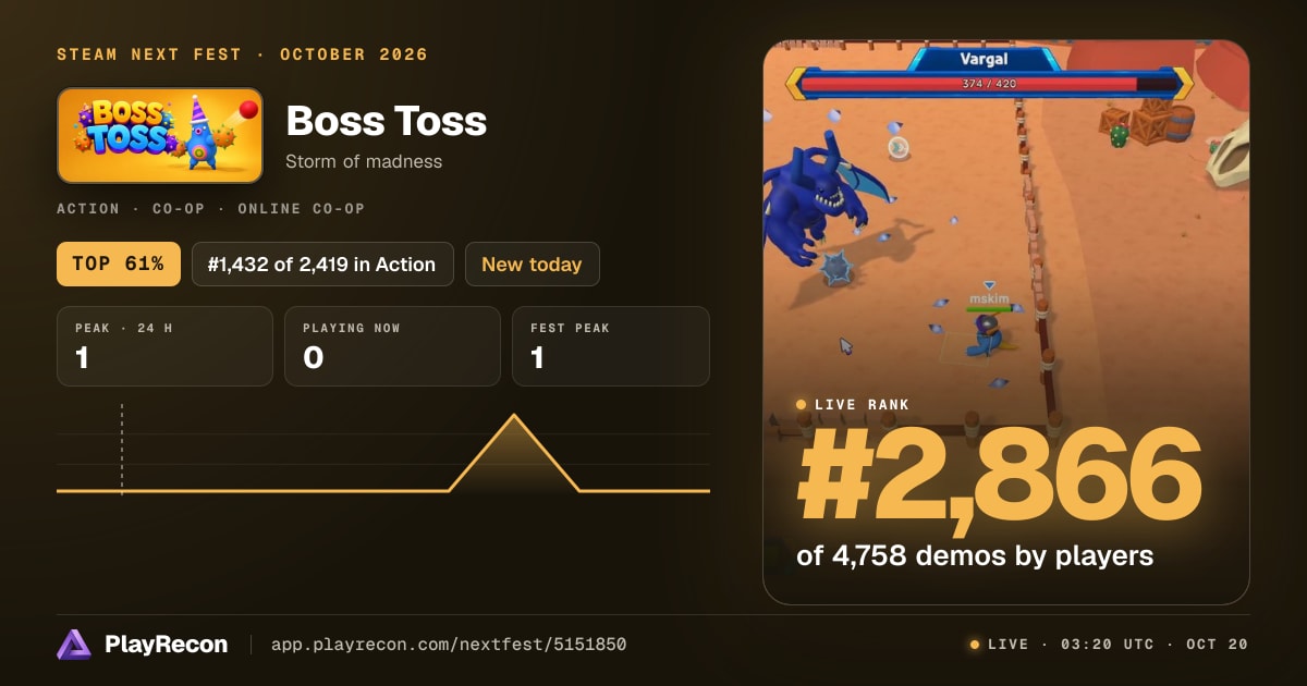 Boss Toss in Steam Next Fest