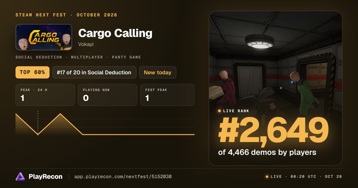 Cargo Calling im Steam Next Fest