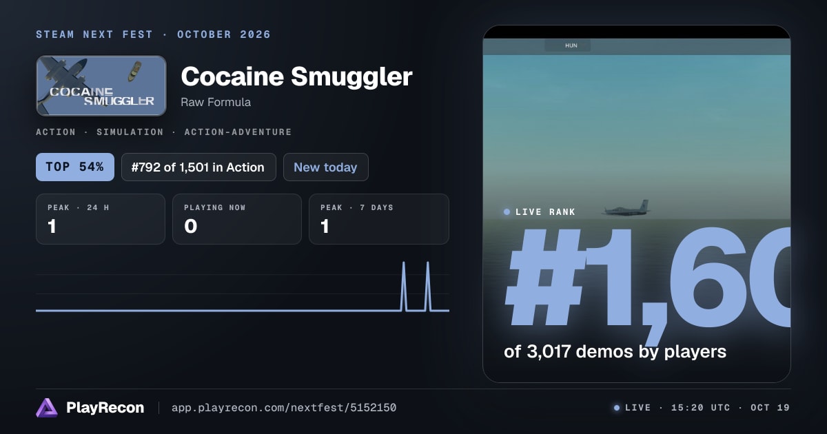Cocaine Smuggler im Steam Next Fest