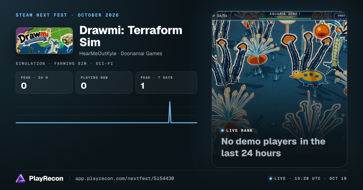 Drawmi: Terraform Sim in Steam Next Fest
