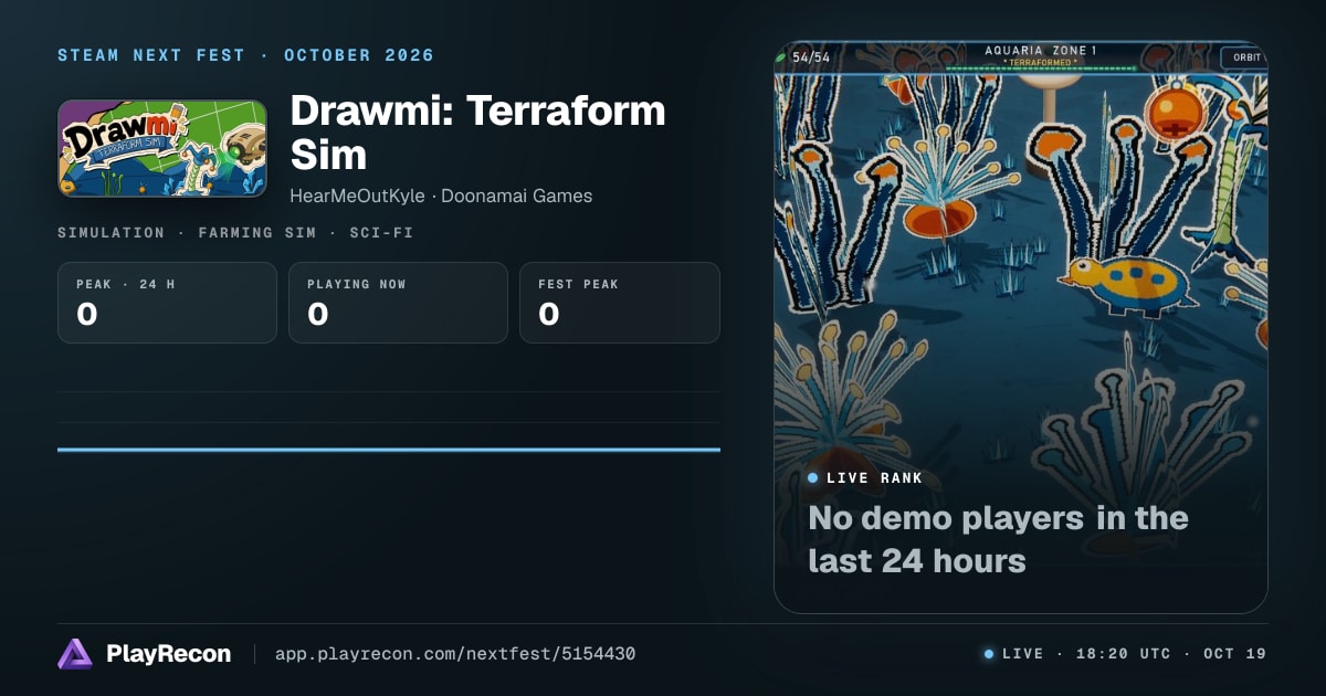 Drawmi: Terraform Sim im Steam Next Fest