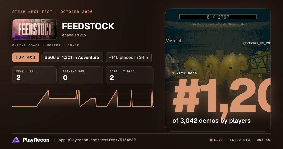 FEEDSTOCK in Steam Next Fest