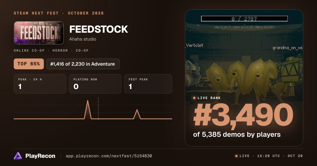FEEDSTOCK im Steam Next Fest