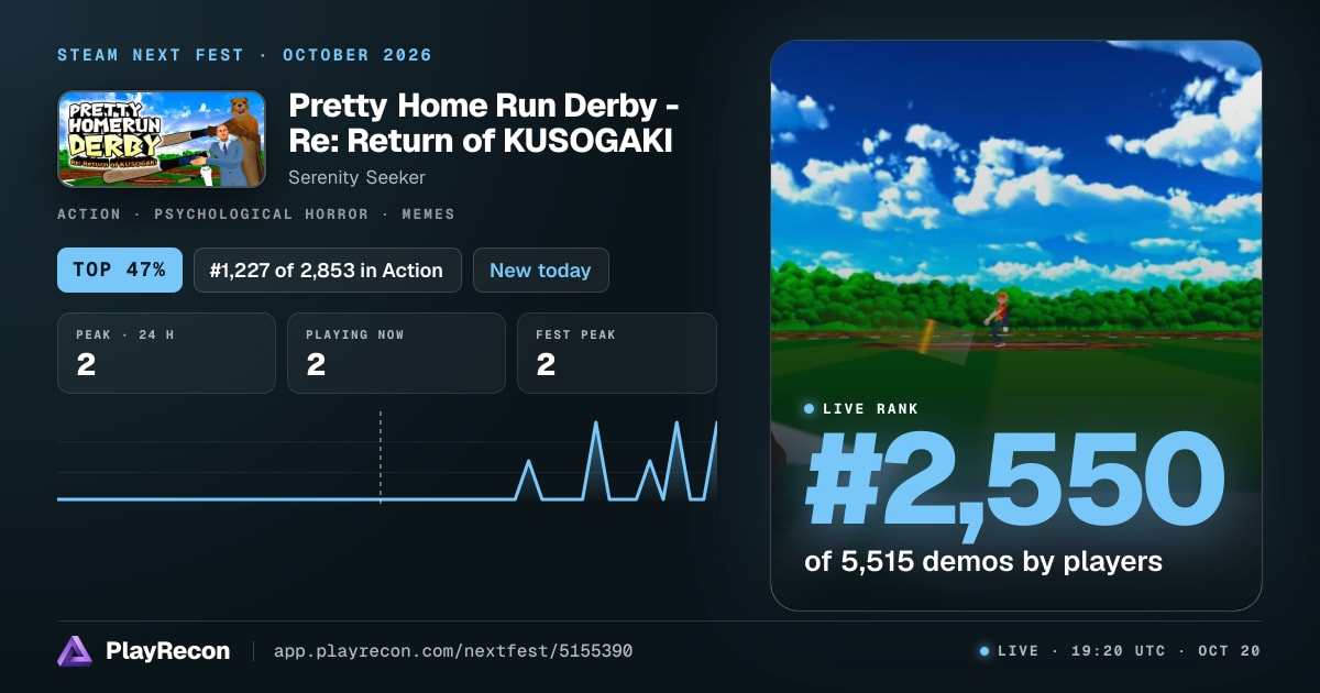 Pretty Home Run Derby - Re: Return of KUSOGAKI на Steam Next Fest