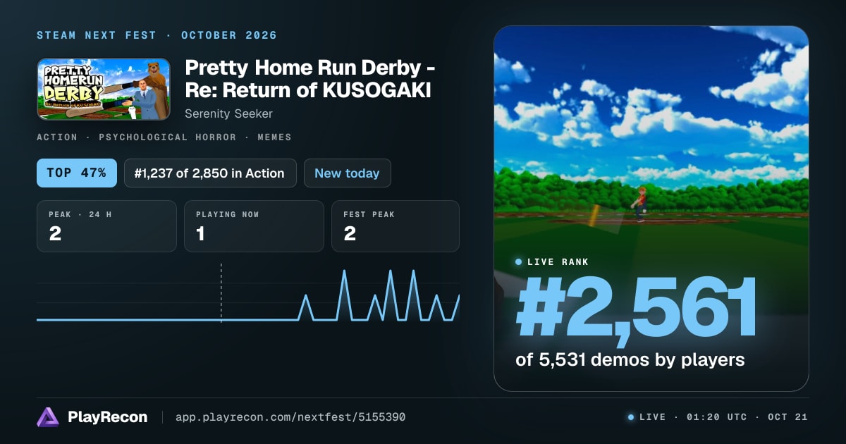 Pretty Home Run Derby - Re: Return of KUSOGAKI in Steam Next Fest