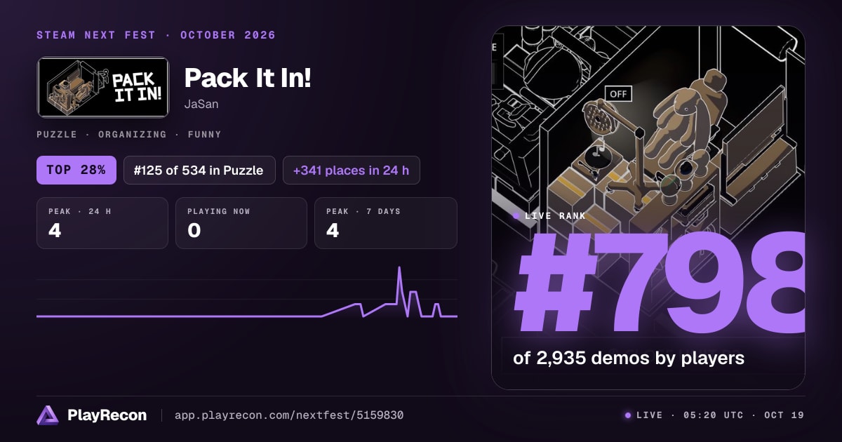 Pack It In! in Steam Next Fest