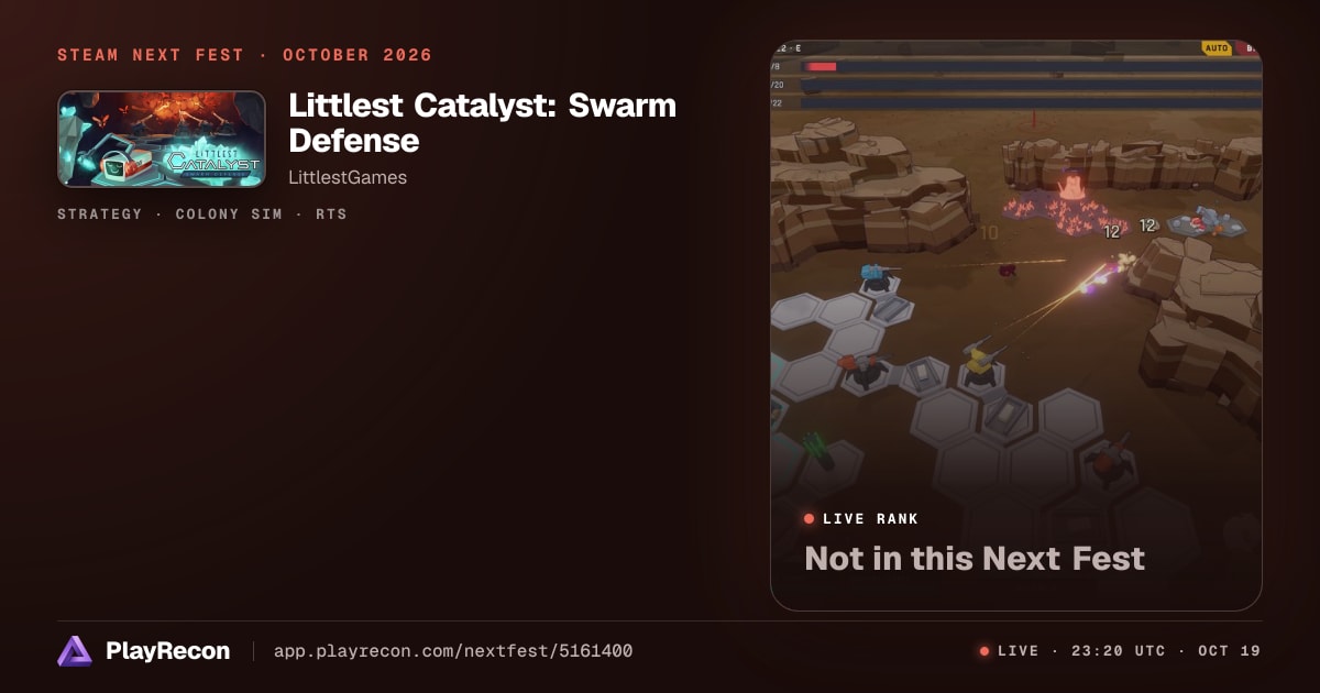 Littlest Catalyst: Swarm Defense im Steam Next Fest