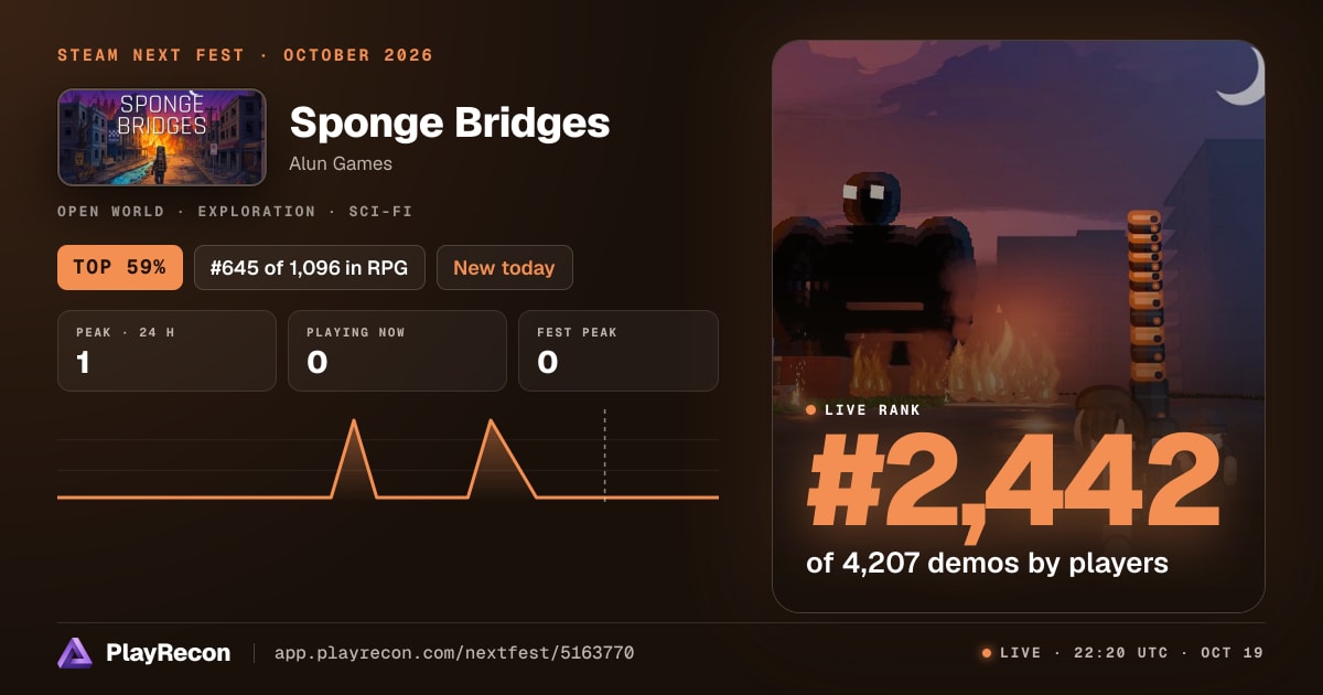 Sponge Bridges на Steam Next Fest