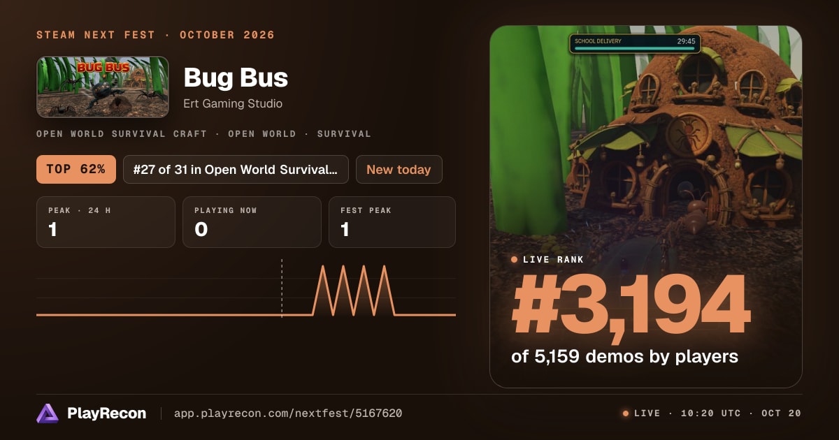 Bug Bus in Steam Next Fest