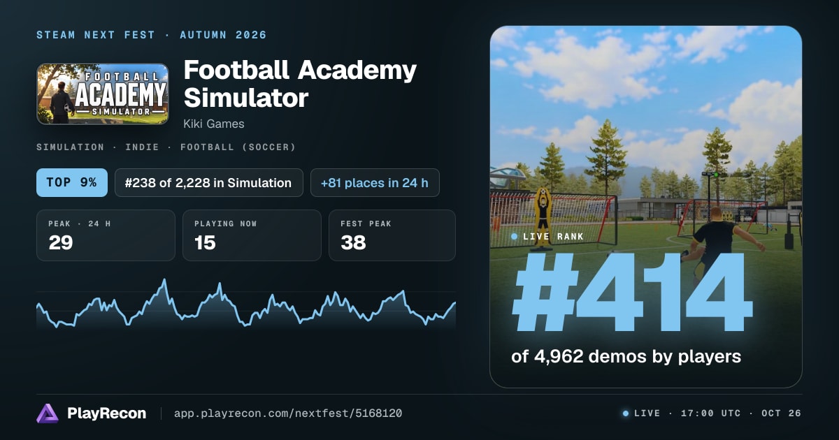 Football Academy Simulator in Steam Next Fest