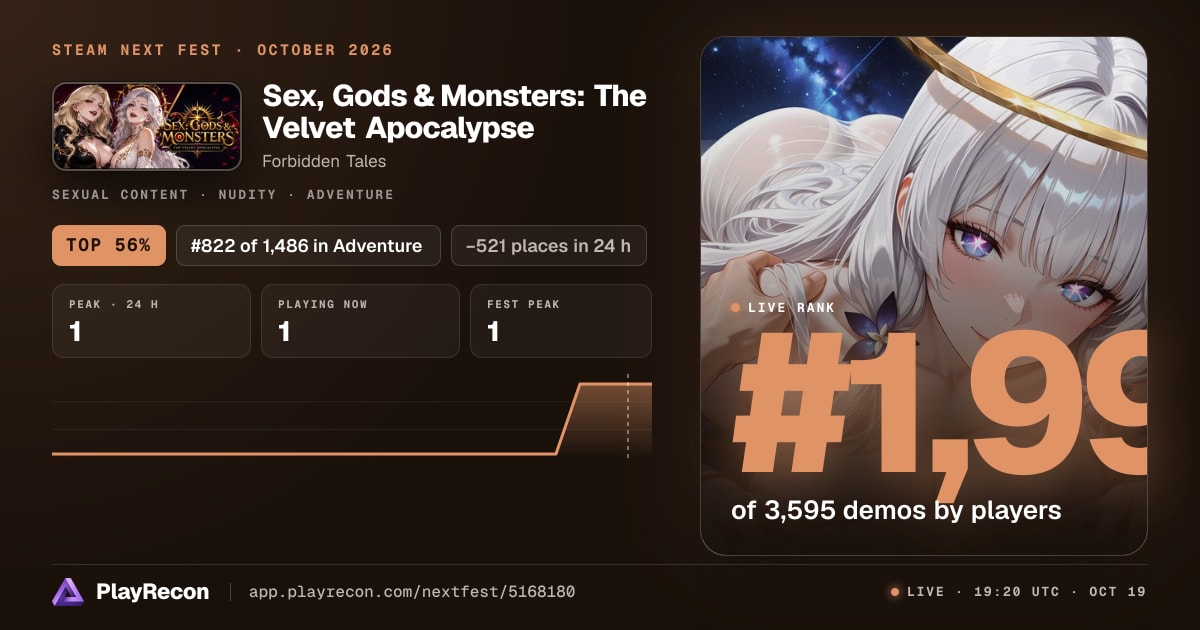 Sex, Gods & Monsters: The Velvet Apocalypse in Steam Next Fest