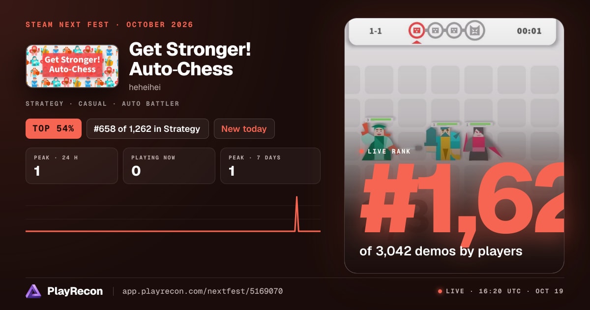 Get Stronger! Auto‑Chess на Steam Next Fest
