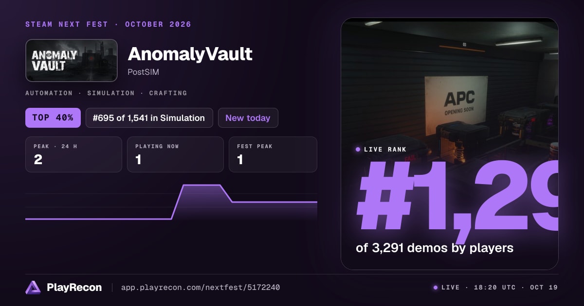 AnomalyVault en el Steam Next Fest