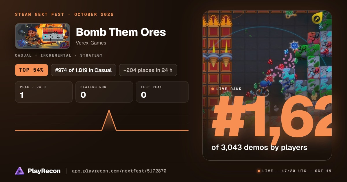 Bomb Them Ores in Steam Next Fest