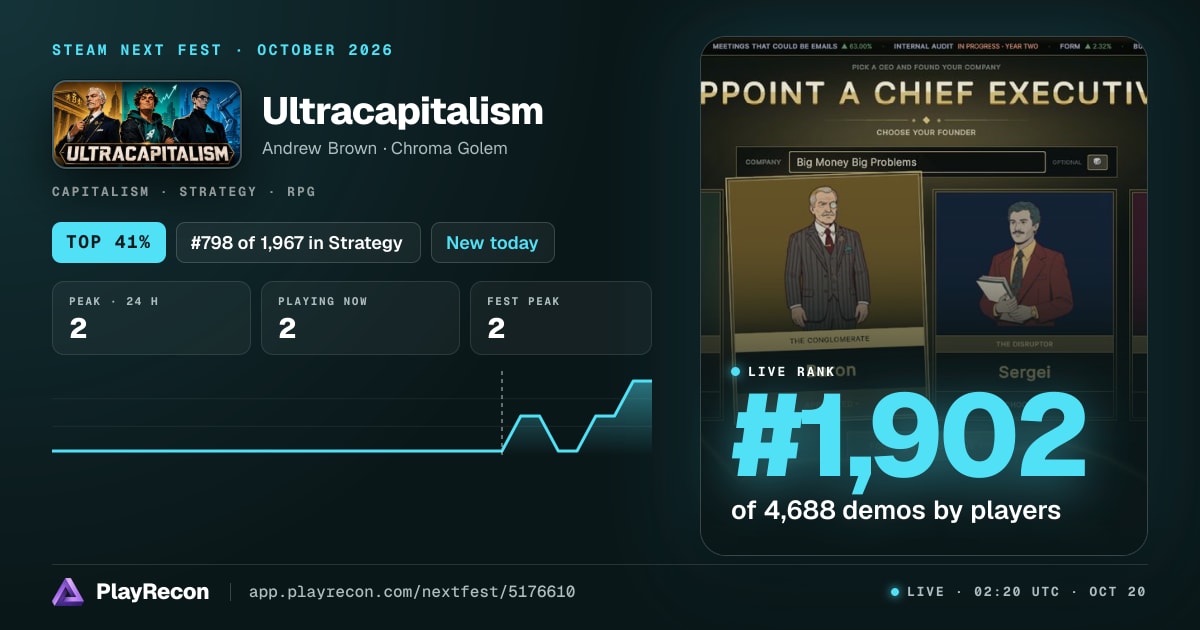 Ultracapitalism au Steam Next Fest