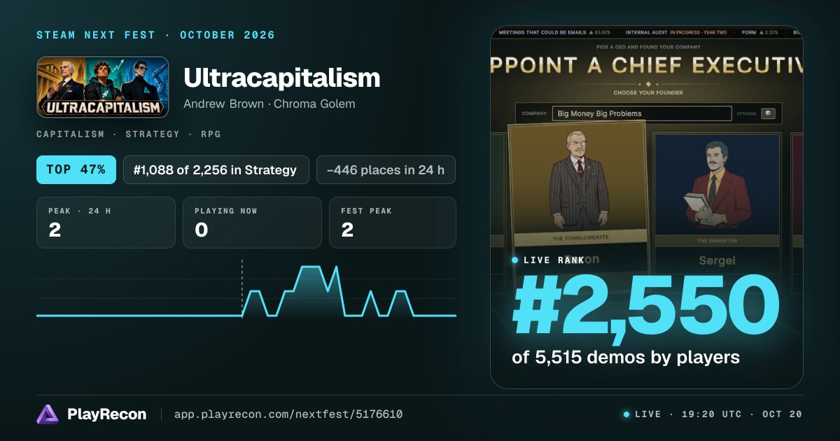 Ultracapitalism allo Steam Next Fest