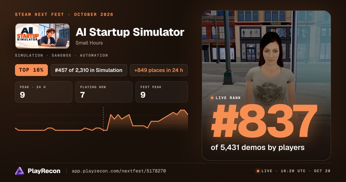 AI Startup Simulator in Steam Next Fest