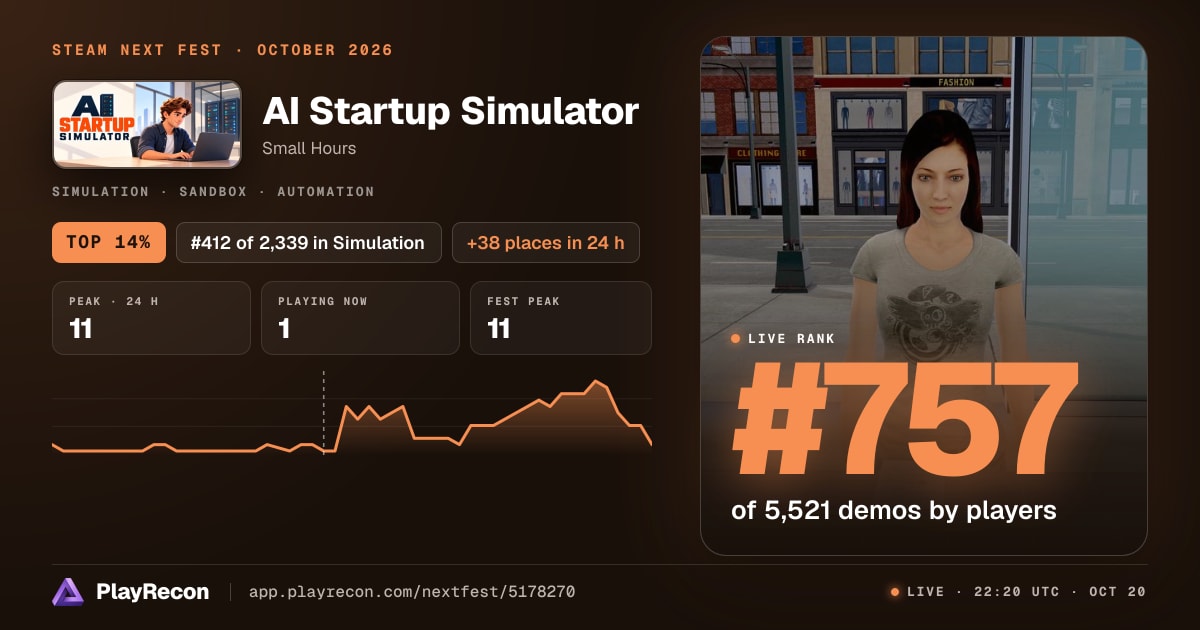 AI Startup Simulator en el Steam Next Fest