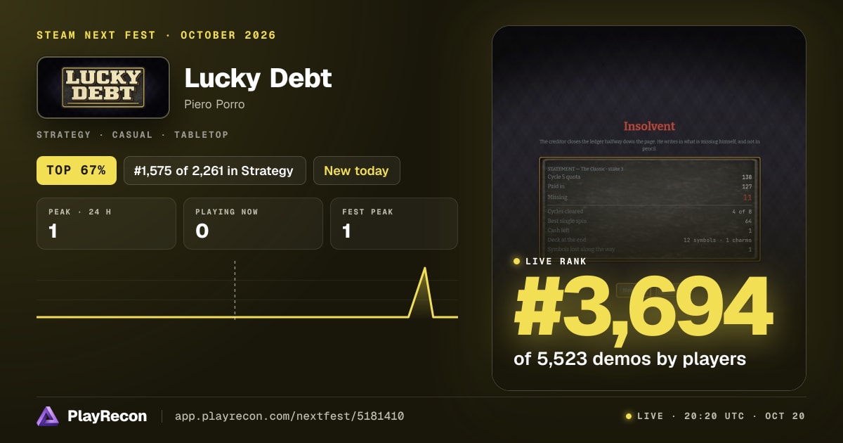 Lucky Debt im Steam Next Fest
