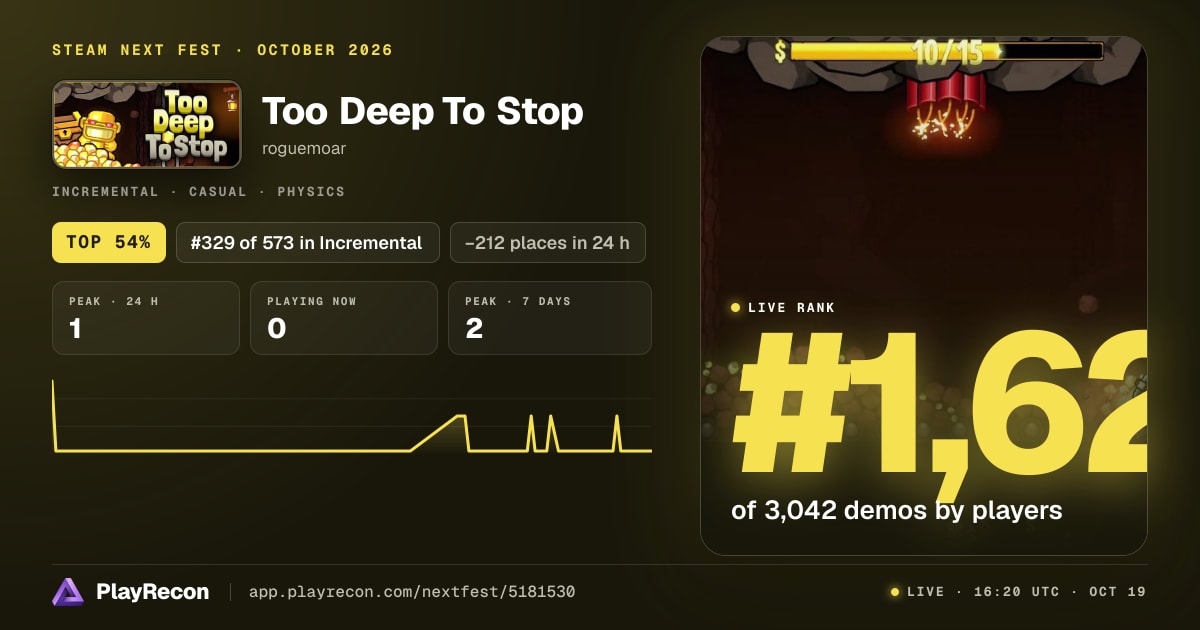 Too Deep To Stop au Steam Next Fest
