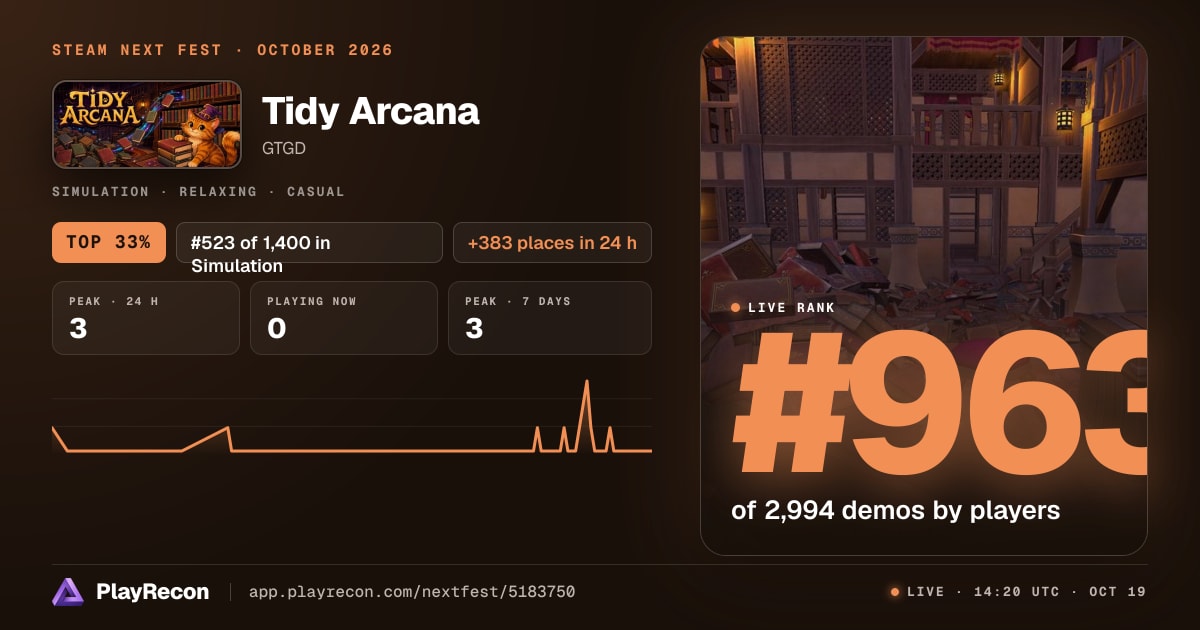 Tidy Arcana in Steam Next Fest