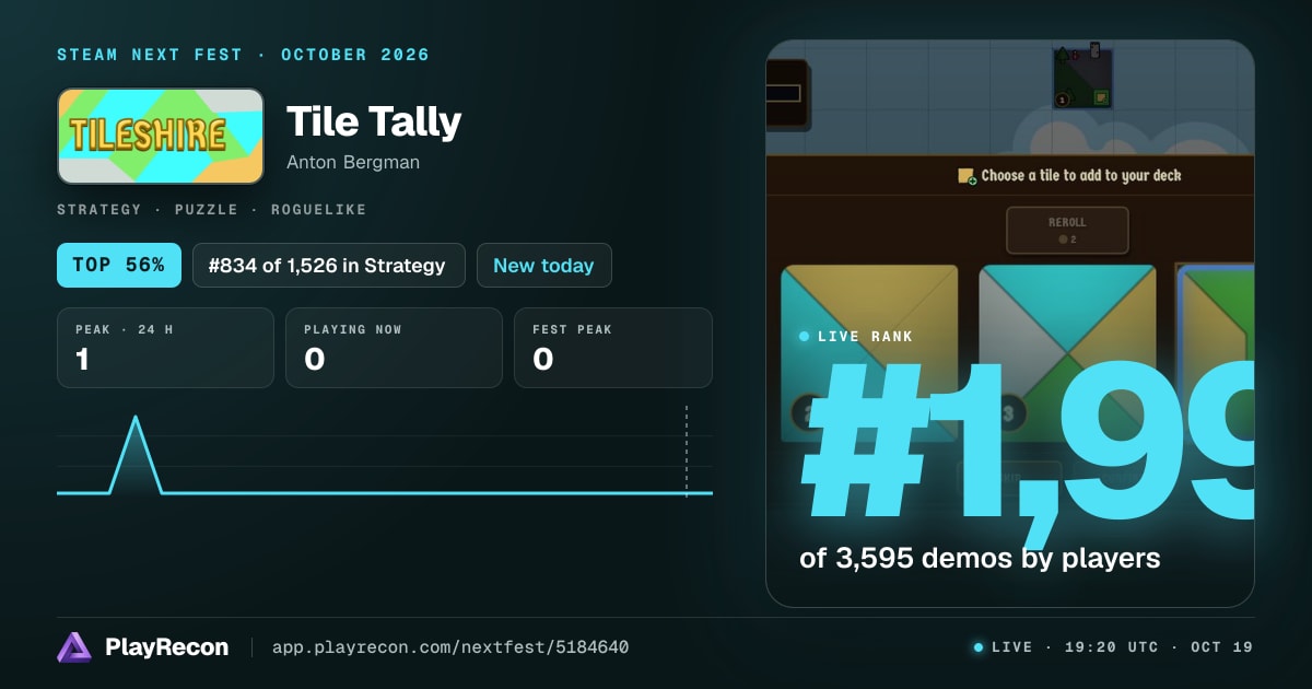 Tile Tally au Steam Next Fest
