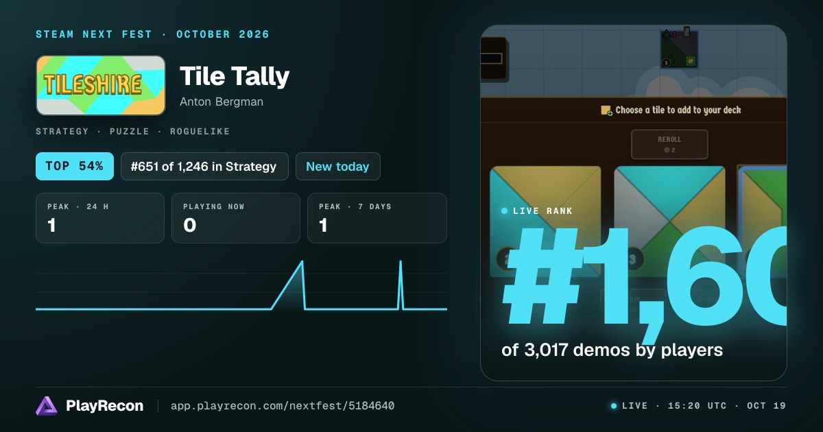 Tile Tally im Steam Next Fest