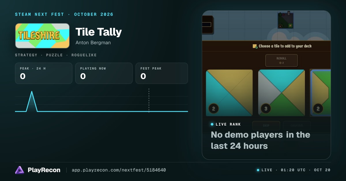 Tile Tally на Steam Next Fest