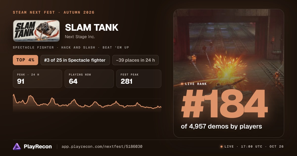 SLAM TANK in Steam Next Fest