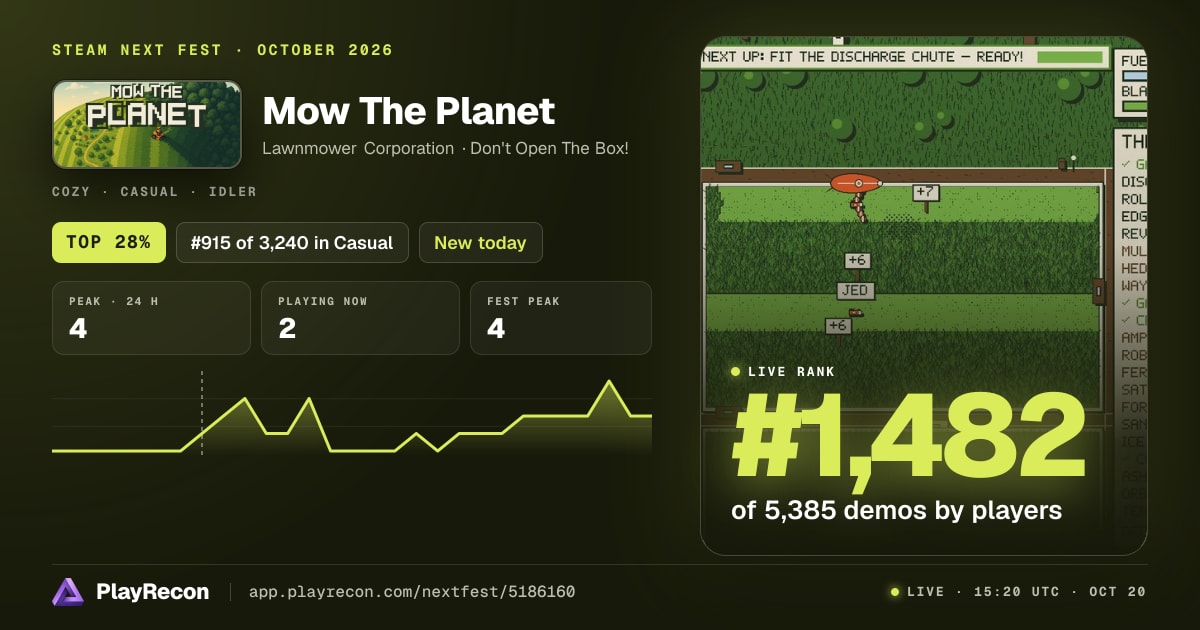 Mow The Planet allo Steam Next Fest