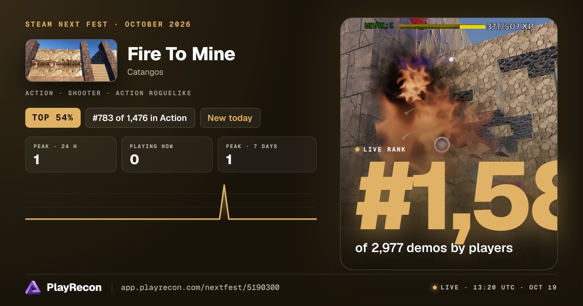 Fire To Mine im Steam Next Fest