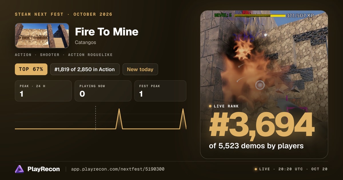 Fire To Mine en el Steam Next Fest