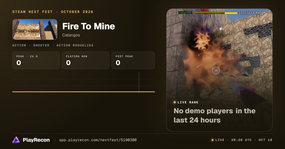 Fire To Mine на Steam Next Fest
