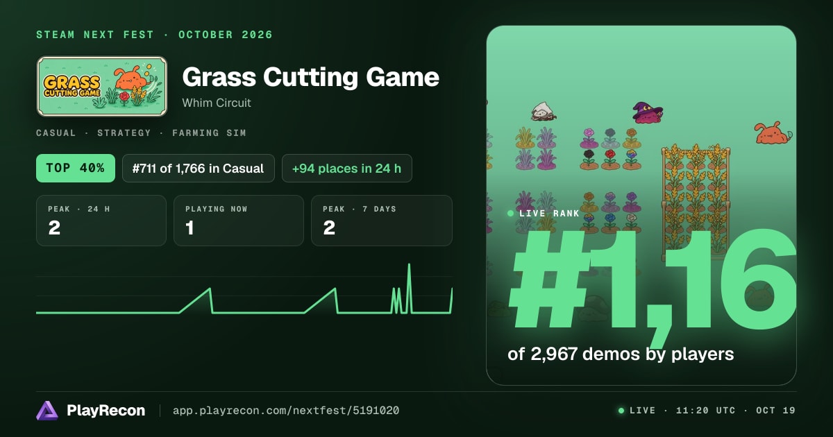 Grass Cutting Game en el Steam Next Fest