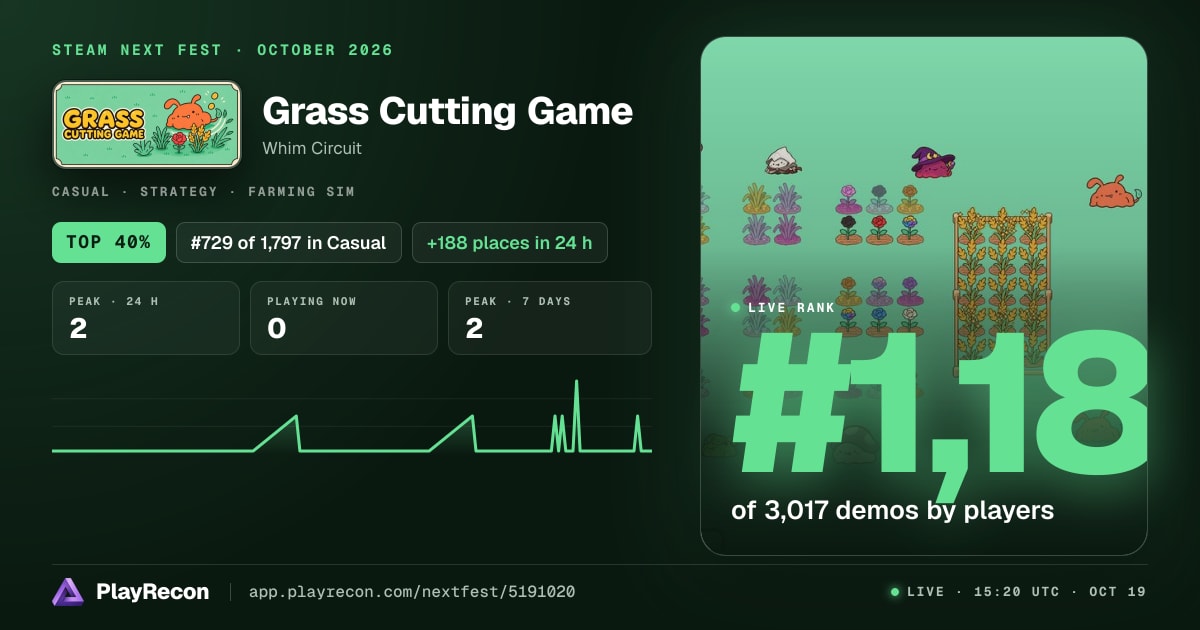 Grass Cutting Game im Steam Next Fest