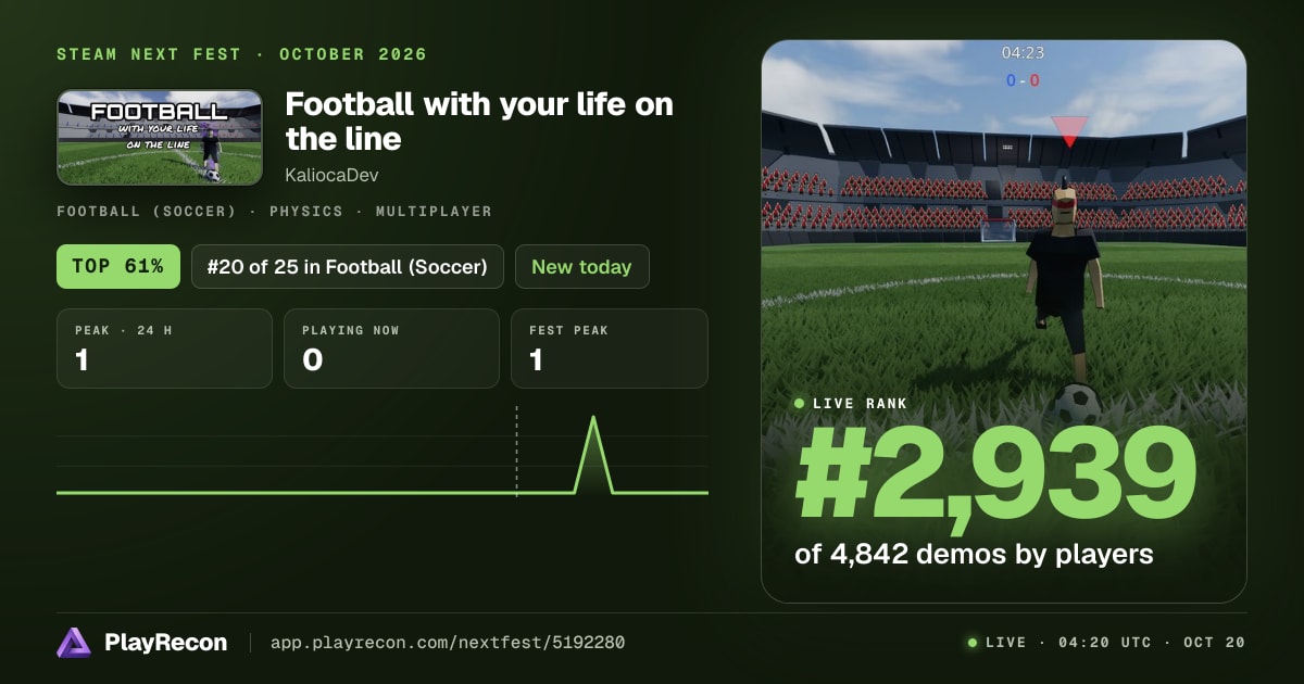 Football with your life on the line im Steam Next Fest