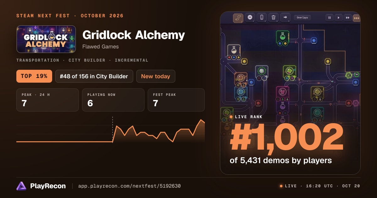 Gridlock Alchemy in Steam Next Fest