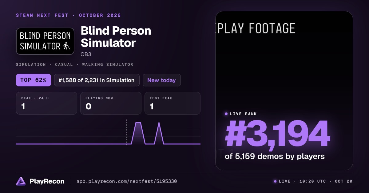 Blind Person Simulator au Steam Next Fest