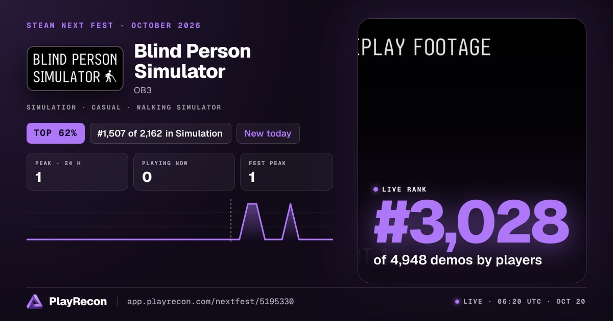 Blind Person Simulator im Steam Next Fest