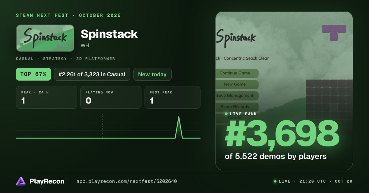 Spinstack allo Steam Next Fest