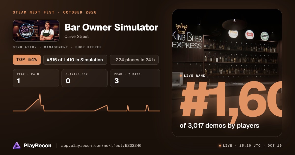 Bar Owner Simulator im Steam Next Fest
