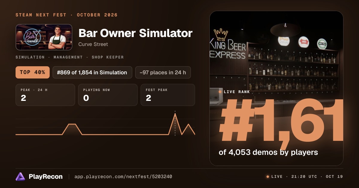 Bar Owner Simulator на Steam Next Fest
