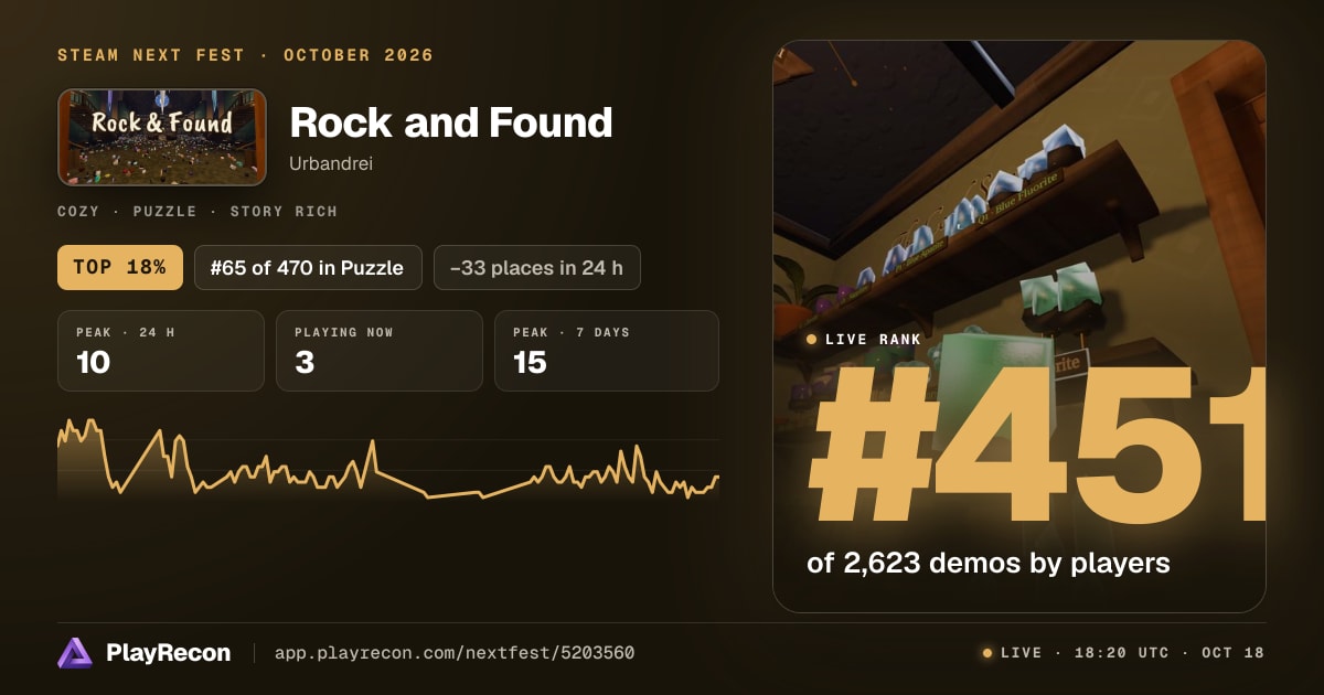 Rock and Found in Steam Next Fest