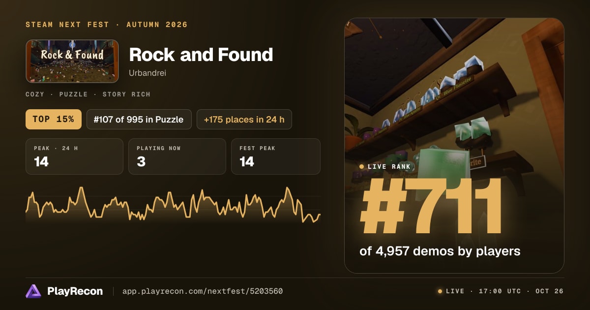 Rock and Found in Steam Next Fest