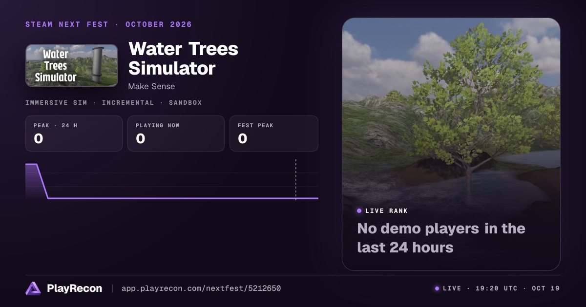 Water Trees Simulator allo Steam Next Fest