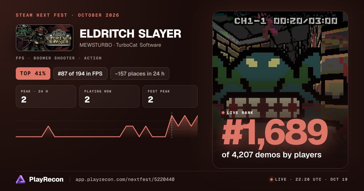 ELDRITCH SLAYER in Steam Next Fest