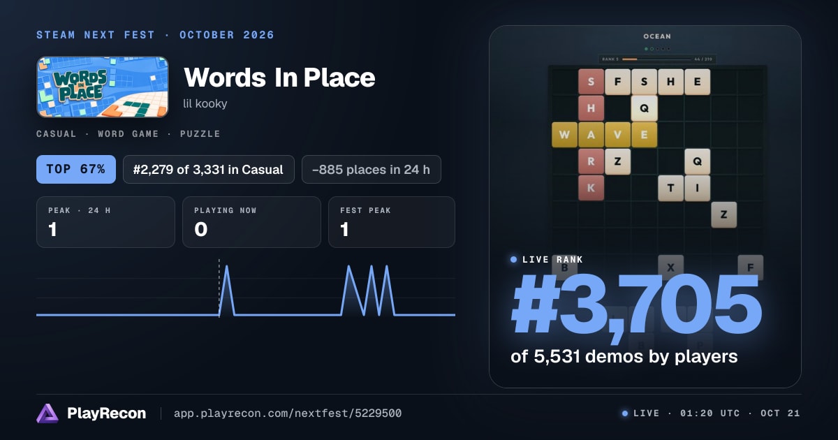 Words In Place in Steam Next Fest