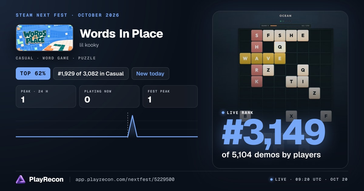 Words In Place im Steam Next Fest
