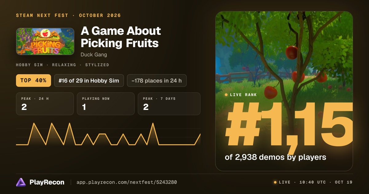 A Game About Picking Fruits au Steam Next Fest