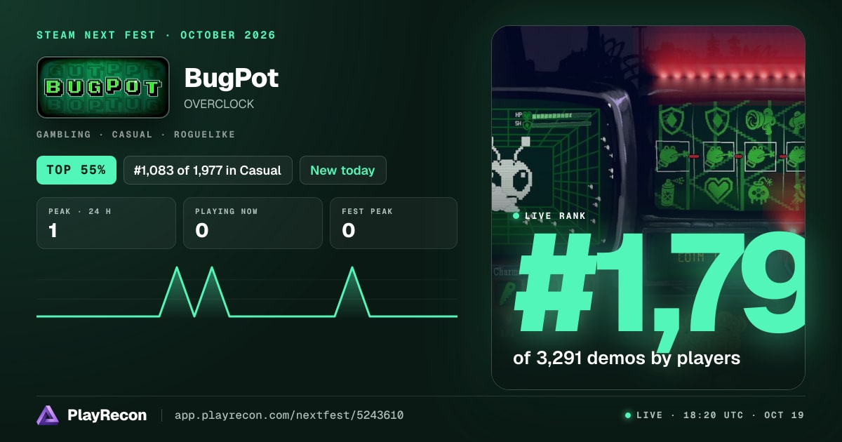 BugPot in Steam Next Fest